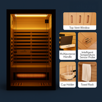 Relaxe Caldera™ Full Spectrum Infrared Sauna With Red Light.