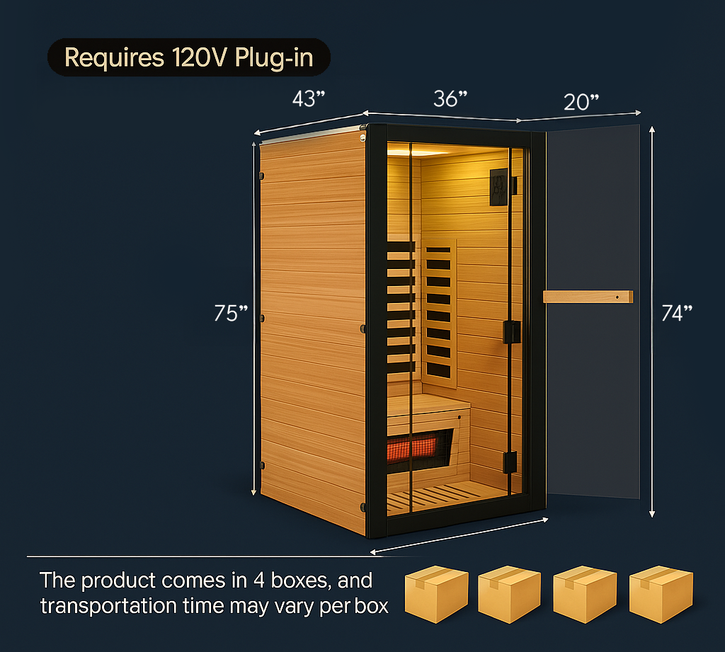 Relaxe Caldera™ Full Spectrum Infrared Sauna With Red Light.