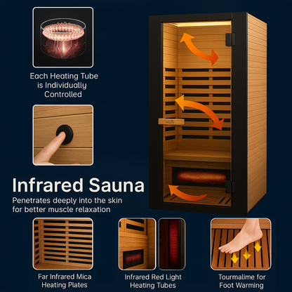 Relaxe Caldera™ Full Spectrum Infrared Sauna With Red Light.