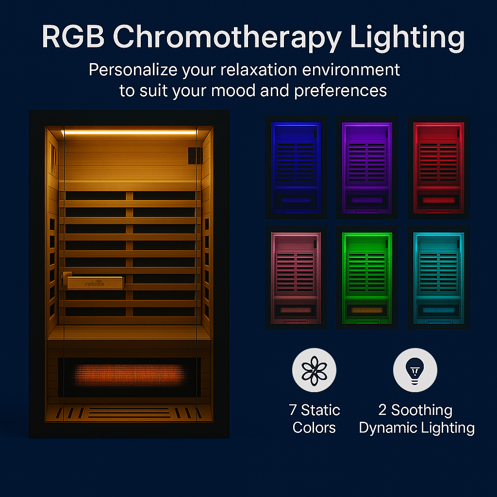 Relaxe Caldera™ Full Spectrum Infrared Sauna With Red Light.
